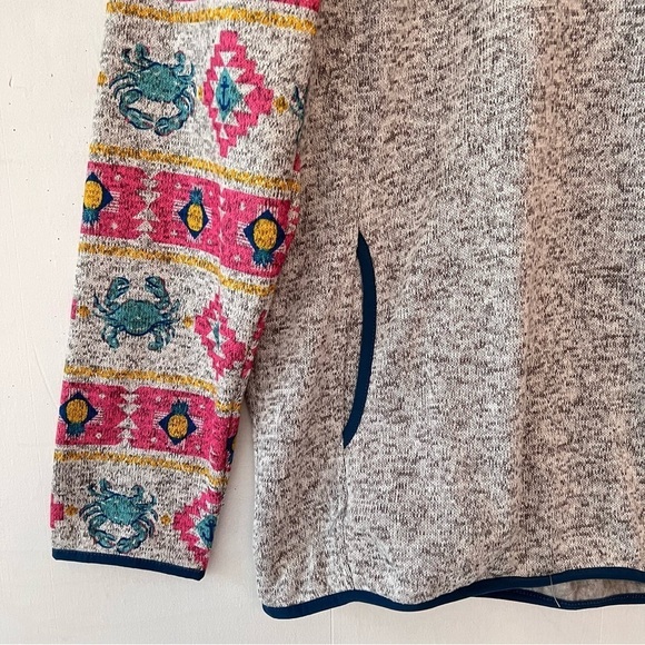 Simply Southern Nautical Crab Knit Snap Pullover in Smoke Size XXL NWT - Picture 6 of 13